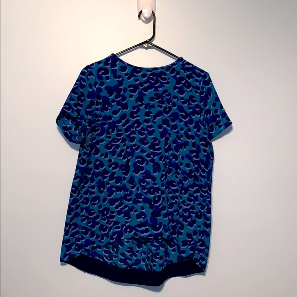 Blue Cheetah high neck dress shirt.